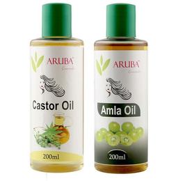 Aruba Essentials Combo Pack of Castor Oil 200ml & Amla Oil 200ml