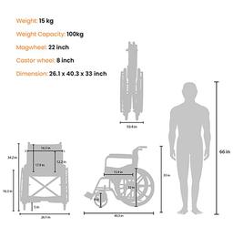 Arcatron Mobility FSS100 Foldable Wheelchair