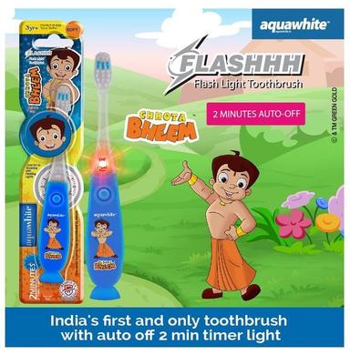 Aquawhite Kids Timer Flashhh Light Toothbrush with Hygiene Cap Blue