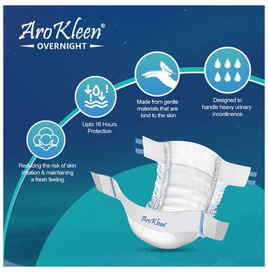Arokleen Overnight Disposable Adult Diaper (10 Each) Large