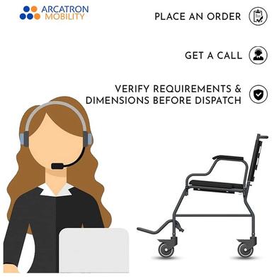 Arcatron Mobility Prime FPA007 Attendant Propelled Shower Commode Wheelchair Black