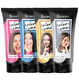 Anveya Colorisma 1 Day Temporary Hair Color (30ml Each) Euphoria Blue, Summer Pink, Champagne Gold & Disco Platinum