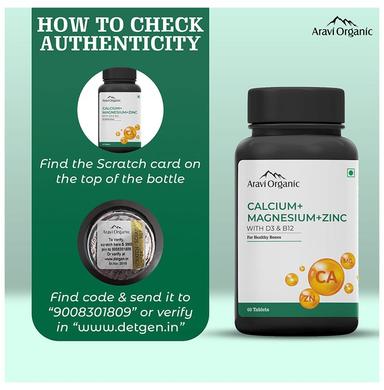 Aravi Organic Calcium + Magnesium + Zinc with D3 & B12 Tablet