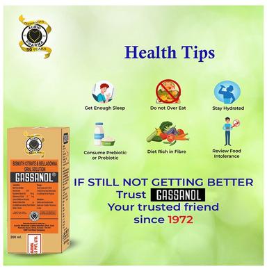 Aurio Pharma Gassanol Oral Solution | Helps Relieve Gastritis, Mild Diarrhoea, Stomach Pain & Heartburn