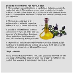 Aruba Essentials Combo Pack of Maha Bhringraj Ashwagandha Herbal Hair (200ml) & Thyme (15ml) Oil