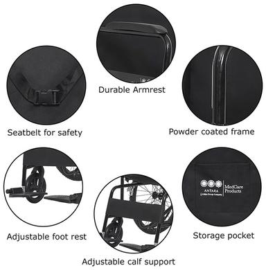 Antara Wheel Assist Wheelchair Black