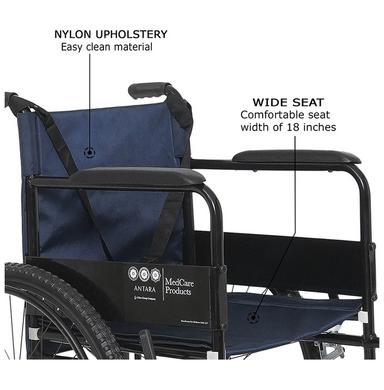 Antara Wheel Assist Wheelchair Blue
